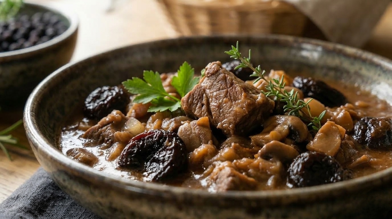 Natashas Wildgulasch mit Trockenpflaumen